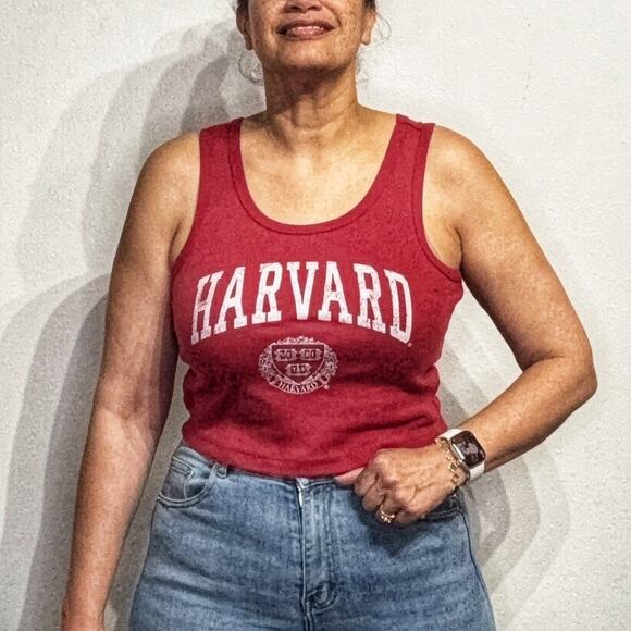 Grayson Threads Red Harvard University Cropped Tank Top Sz M - Picture 1 of 12